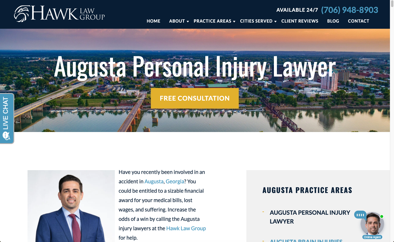 lawyer seo content example